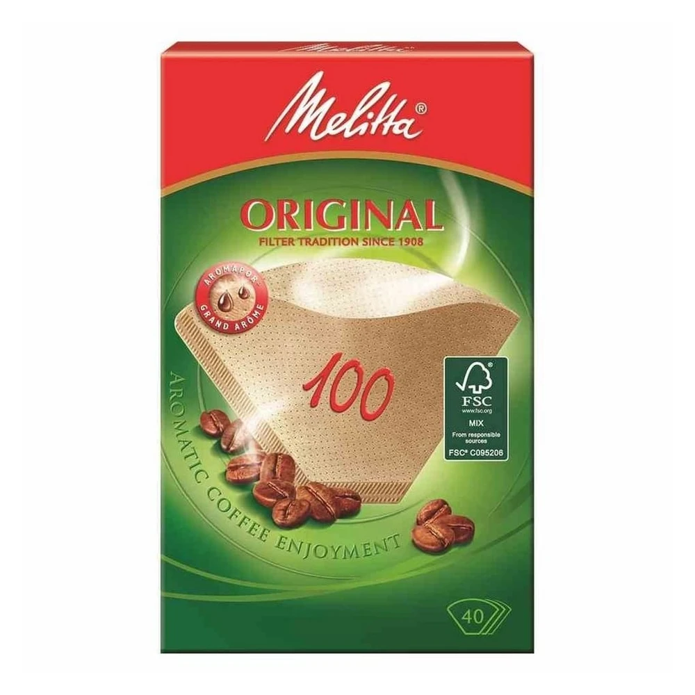 Melitta Kaffeefilter, Aromapor-Papier, Größe 100, Braun, 40 Stück