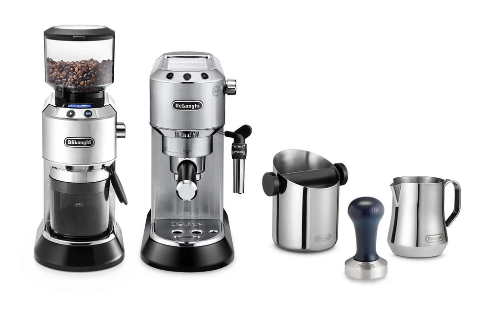 DELONGHI Dedica Style ECKG 6821.M, Espressomaschine & Kaffeemühle, 18 Mahlgrade