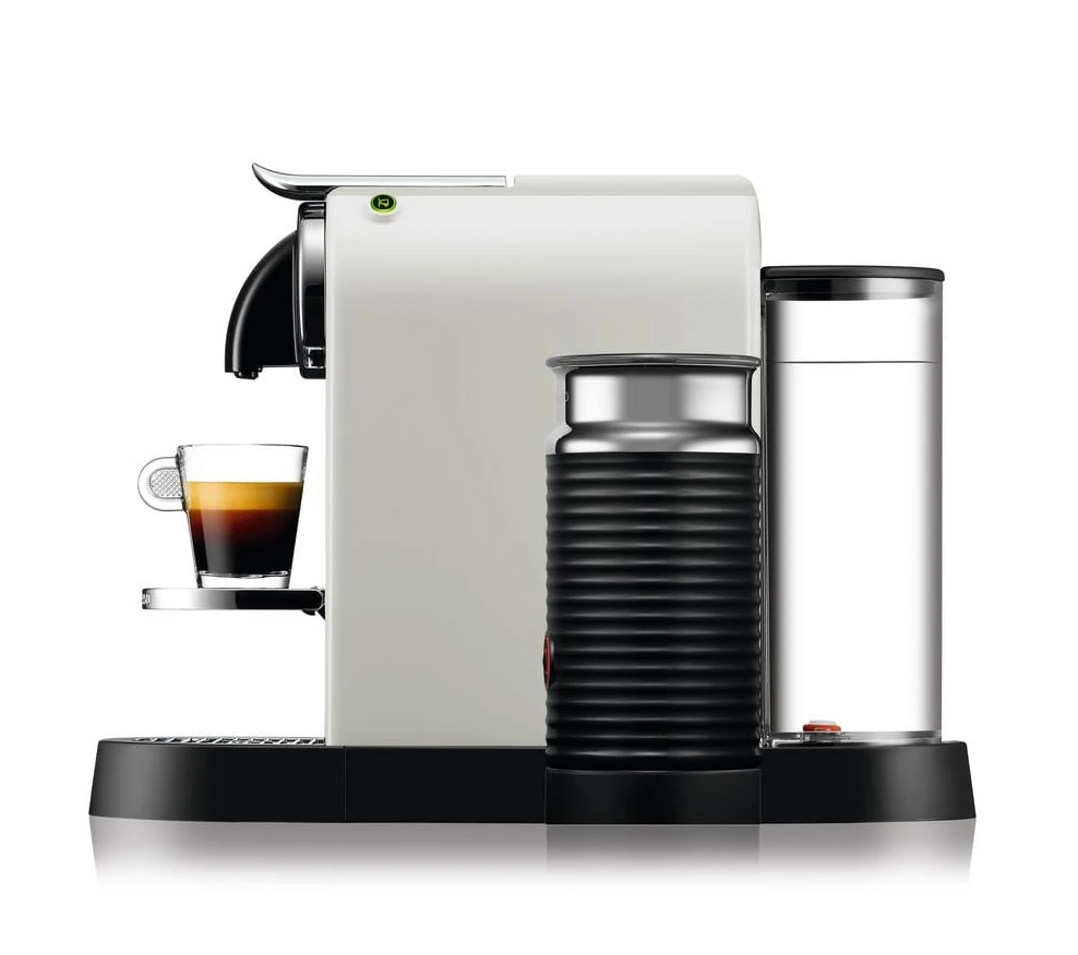 DELONGHI Nespresso CitiZ & milk EN267.WAE, höhenverstellbar, Milchaufschäumer, Weiß