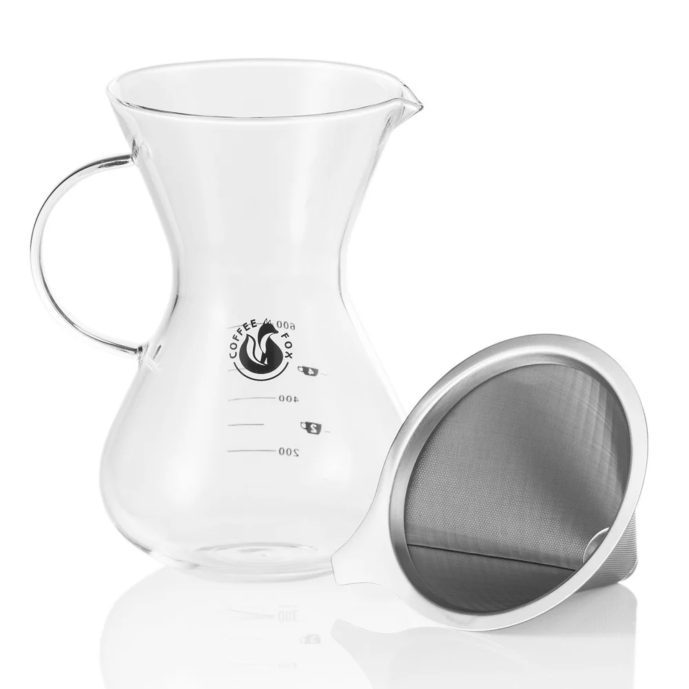 COFFEE FOX Kaffeebereiter Pour Over aus Glas