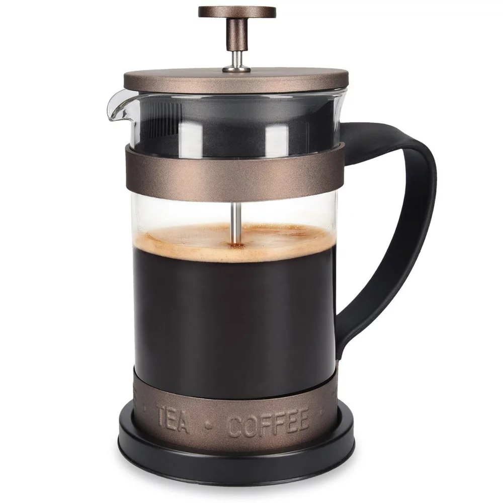 NAVARIS French Press Kaffeekanne, 600ml, Edelstahl/Borosilikatglas