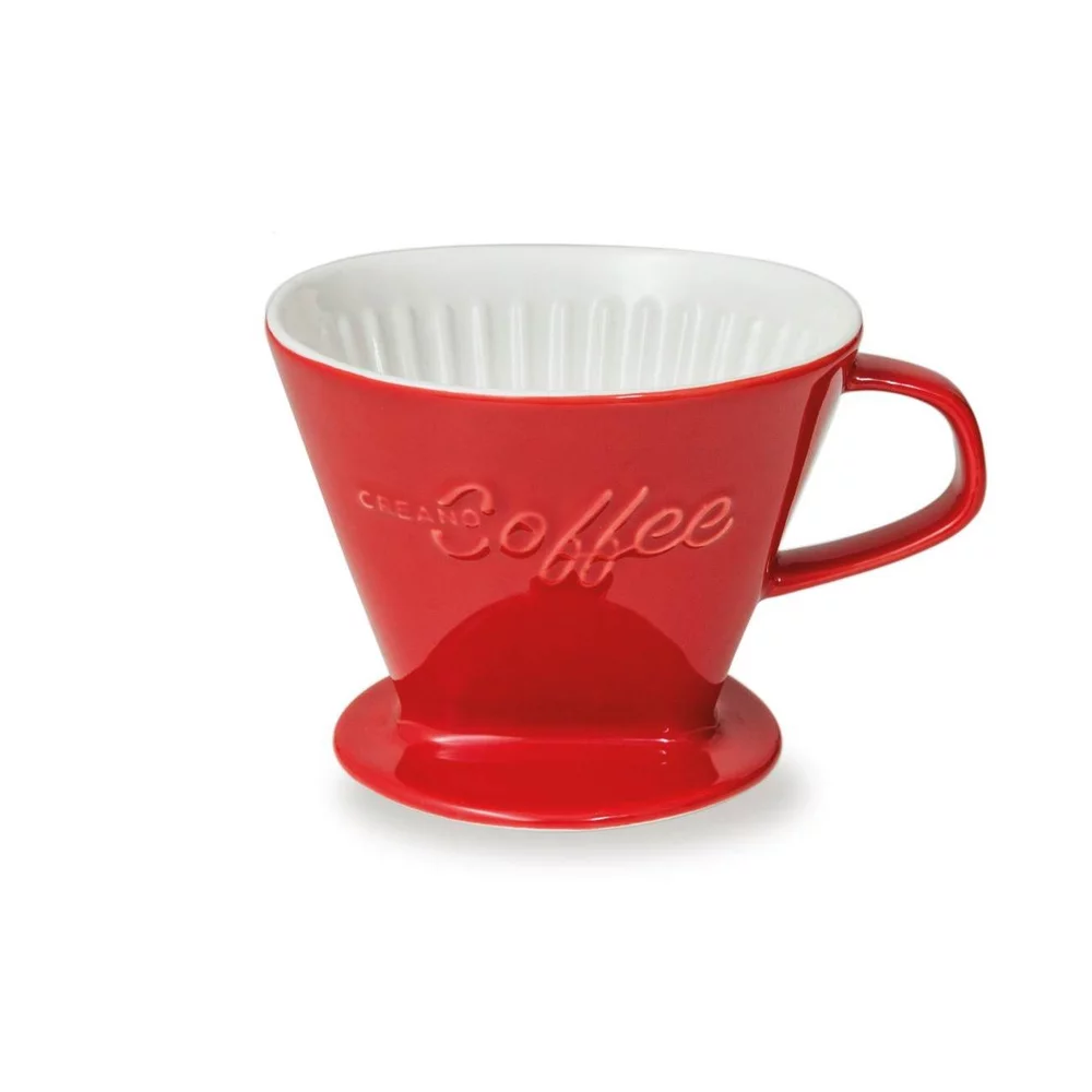 CREANO Porzellan Kaffeefilter Rot – Handfilter Größe 4