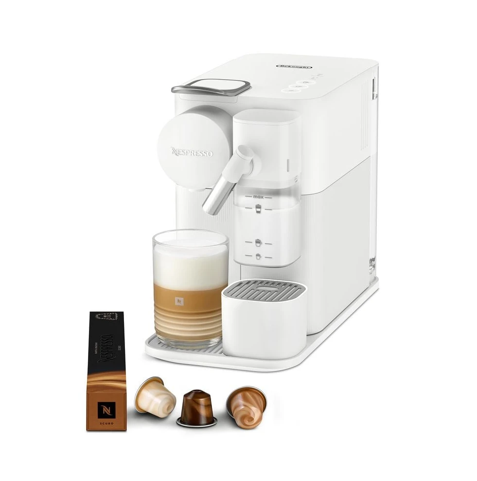 DELONGHI Nespresso Lattissima One EN510.W, 3 Milchrezepte, 19 bar, Weiß