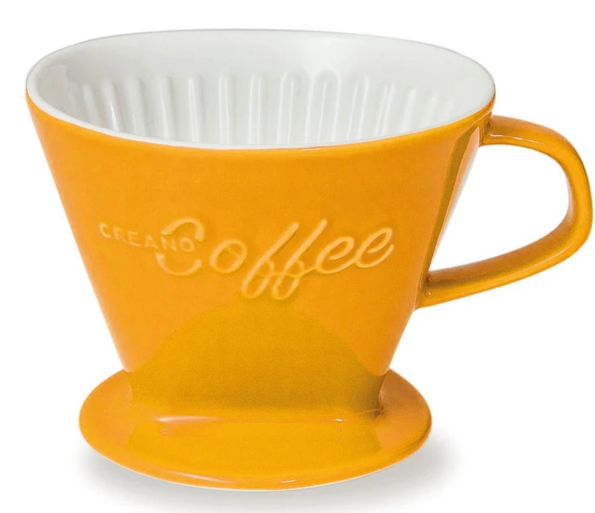 Creano Porzellan Kaffeefilter Safrangelb - Handfilter Größe 4