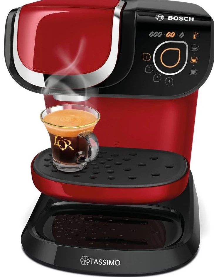 TASSIMO Kapselmaschine My Way 2 TAS6503, 1.3L, One-Touch, rot/schwarz