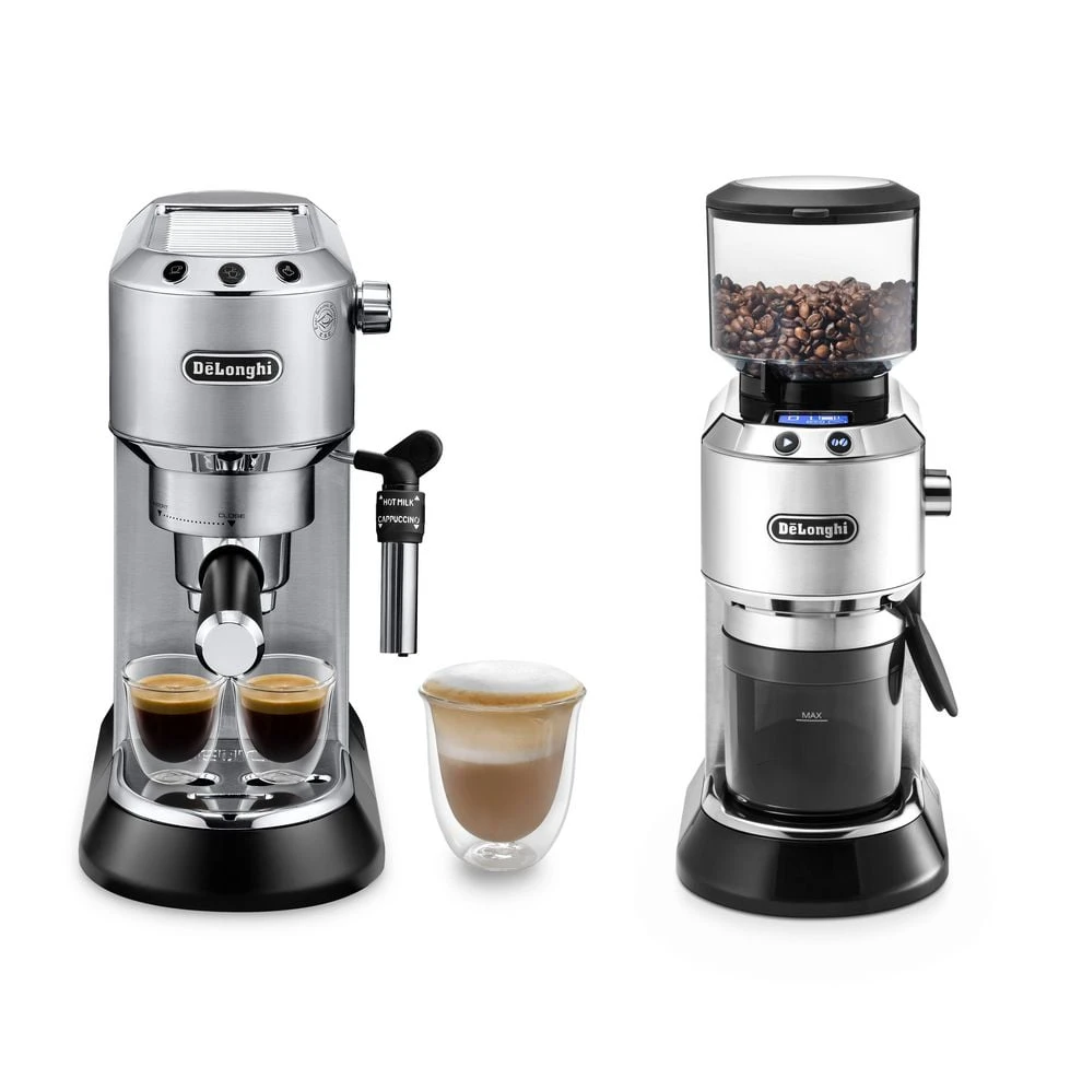 DELONGHI Dedica Style ECKG 6821.M, Espressomaschine & Kaffeemühle, 18 Mahlgrade