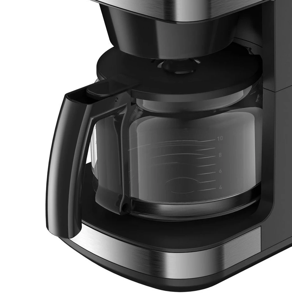 KRUPS KM8328 Grind Aroma Kaffeemaschine, Schwarz/Silber, 1.25L, 1000W