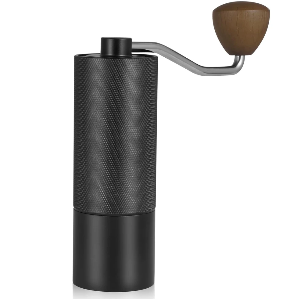 Vusddy Hand-Kaffeemühle mit CNC-gefrästem Edelstahl-Mahlwerk