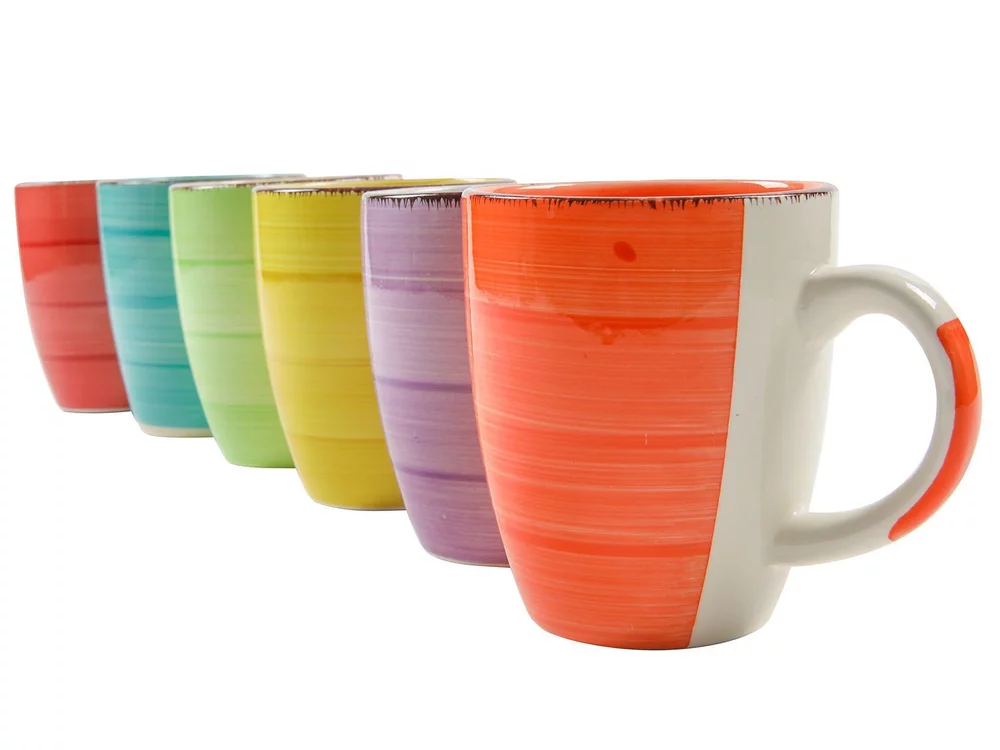 SPETEBO Kaffeeservice 6er Set - Bunte Porzellan Kaffeetassen