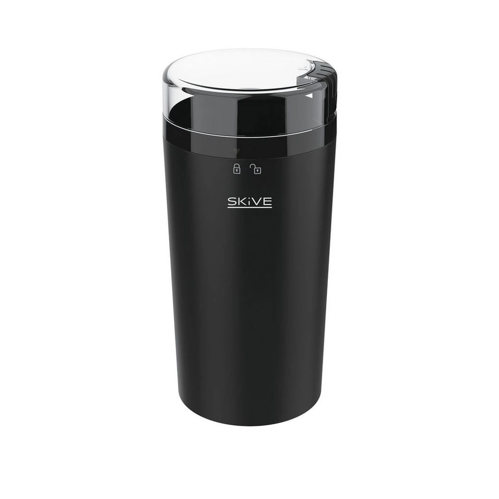 BURI Elektrische Kaffeemühle, Edelstahlmahlwerk, 70g, 180W, Schwarz