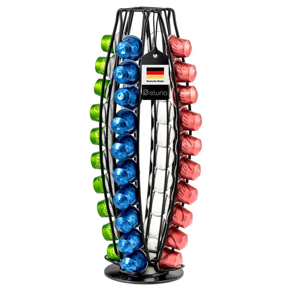 ELUNO Kapselspender für Nespresso, 40 Kapseln, 360° drehbar