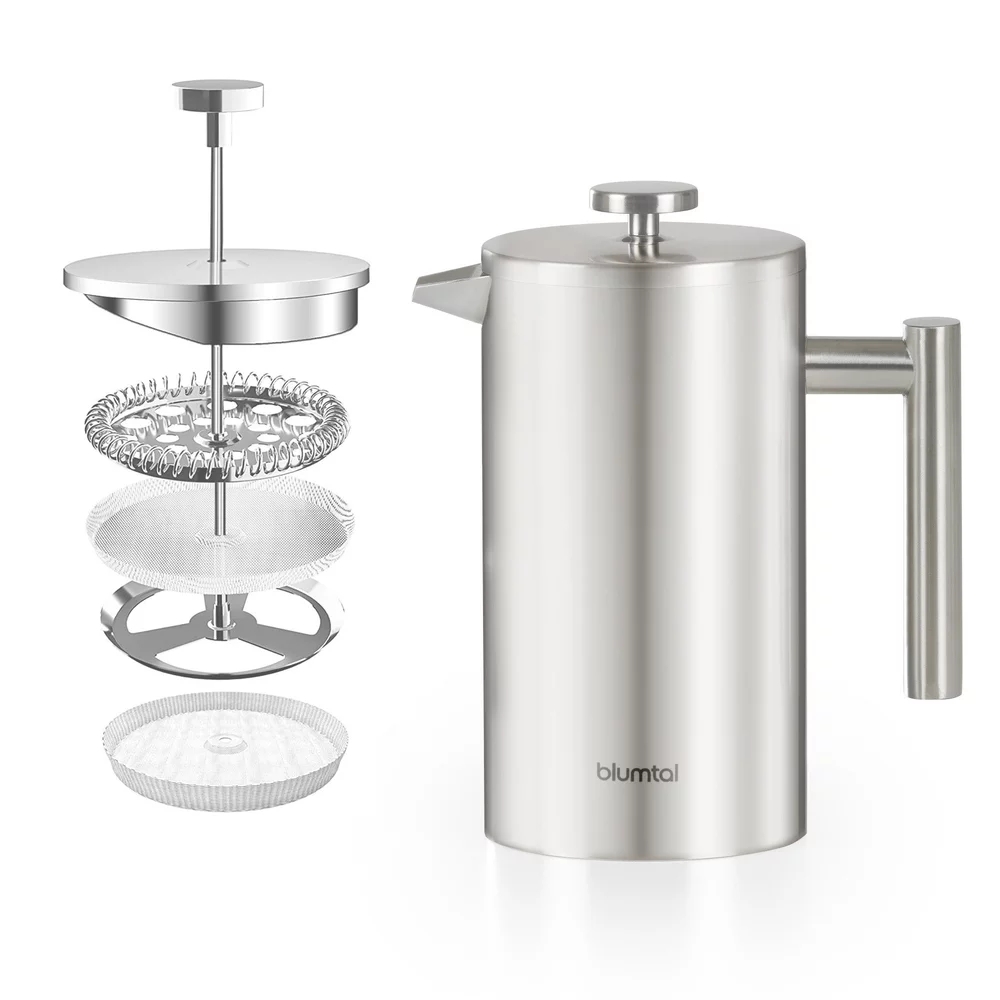 BLUMTAL French Press Kanne 350ml - Doppelwandiger Kaffeebereiter