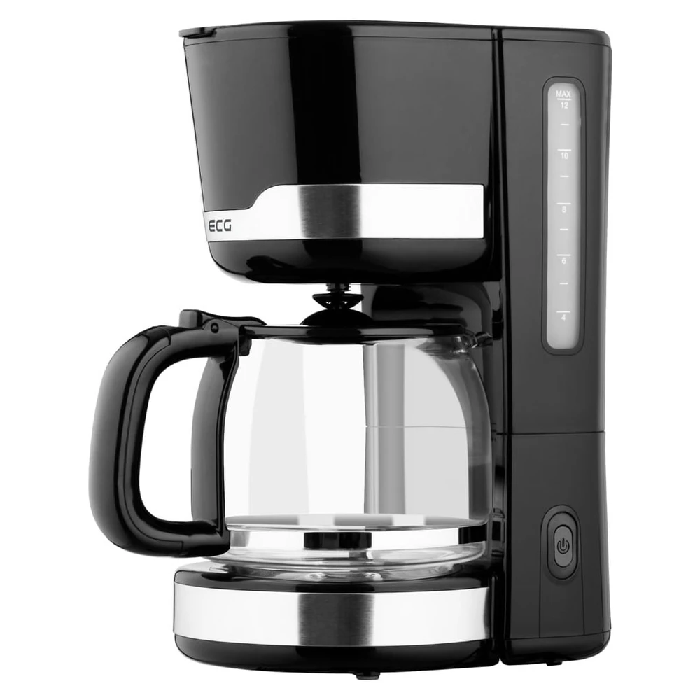 ECG KP 2115 Kaffeemaschine, 1,5L, 12 Tassen, Schwarz/Edelstahl