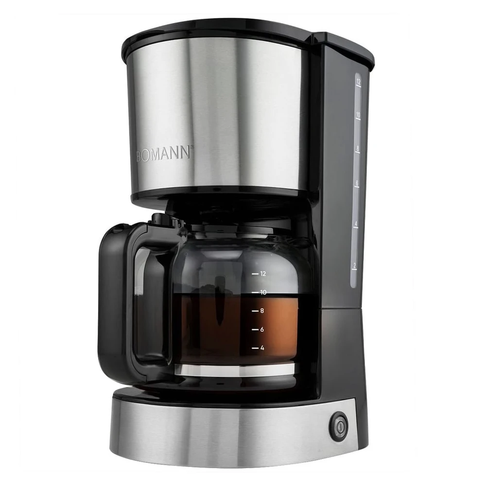 BOMANN KA 6071 CB Kaffeemaschine, 1.5L, Edelstahl, Schwarz
