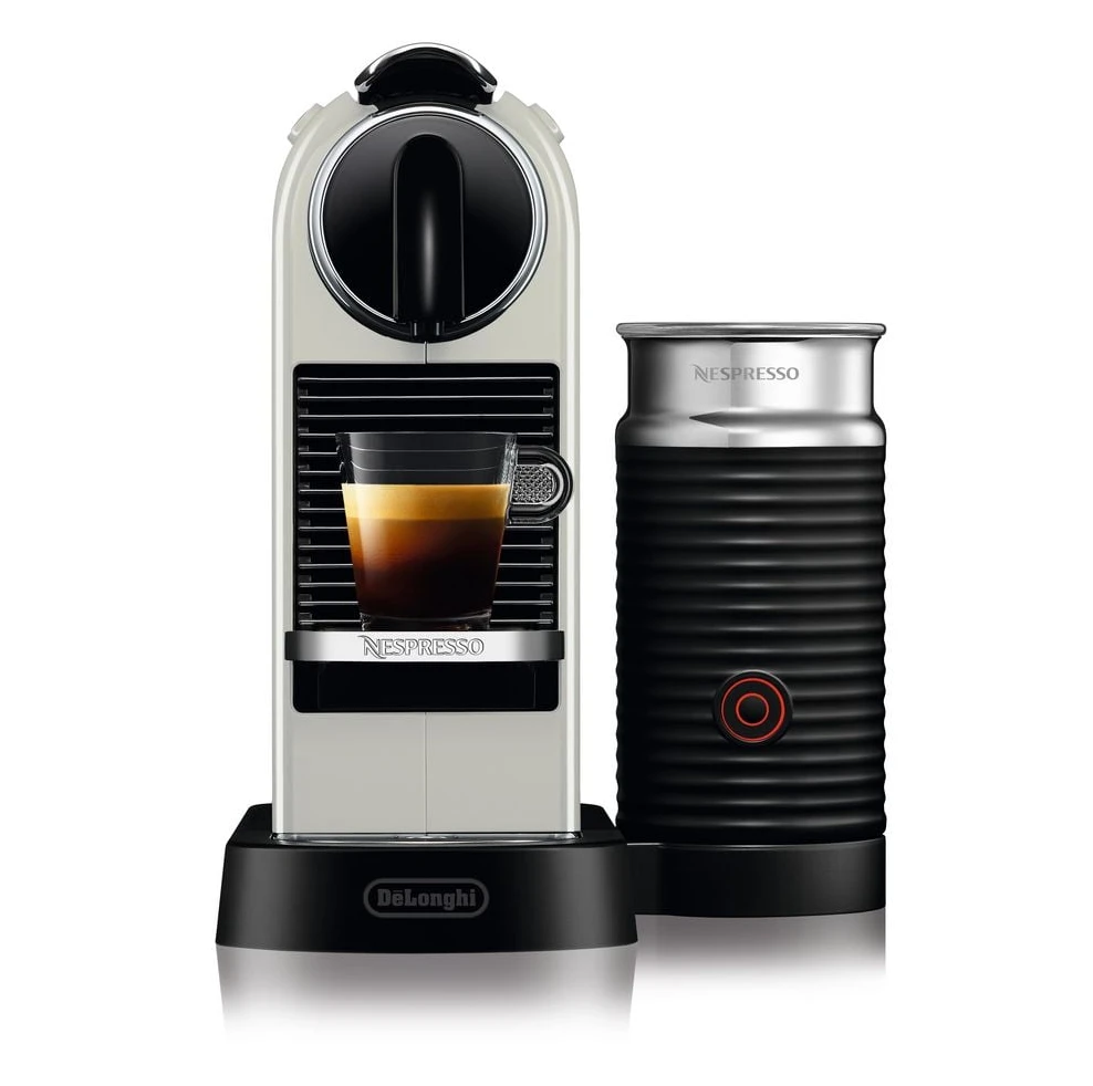 DELONGHI Nespresso CitiZ & milk EN267.WAE, höhenverstellbar, Milchaufschäumer, Weiß