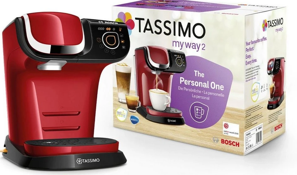 TASSIMO Kapselmaschine My Way 2 TAS6503, 1.3L, One-Touch, rot/schwarz