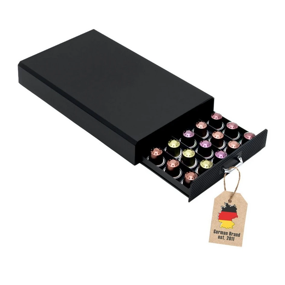 INTIRILIFE Kapselhalter Aufbewahrungsschublade Schwarz