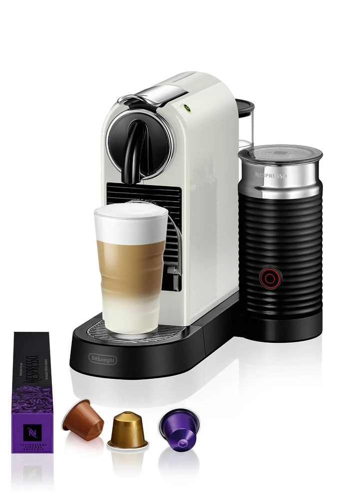 DELONGHI Nespresso CitiZ & milk EN267.WAE, höhenverstellbar, Milchaufschäumer, Weiß
