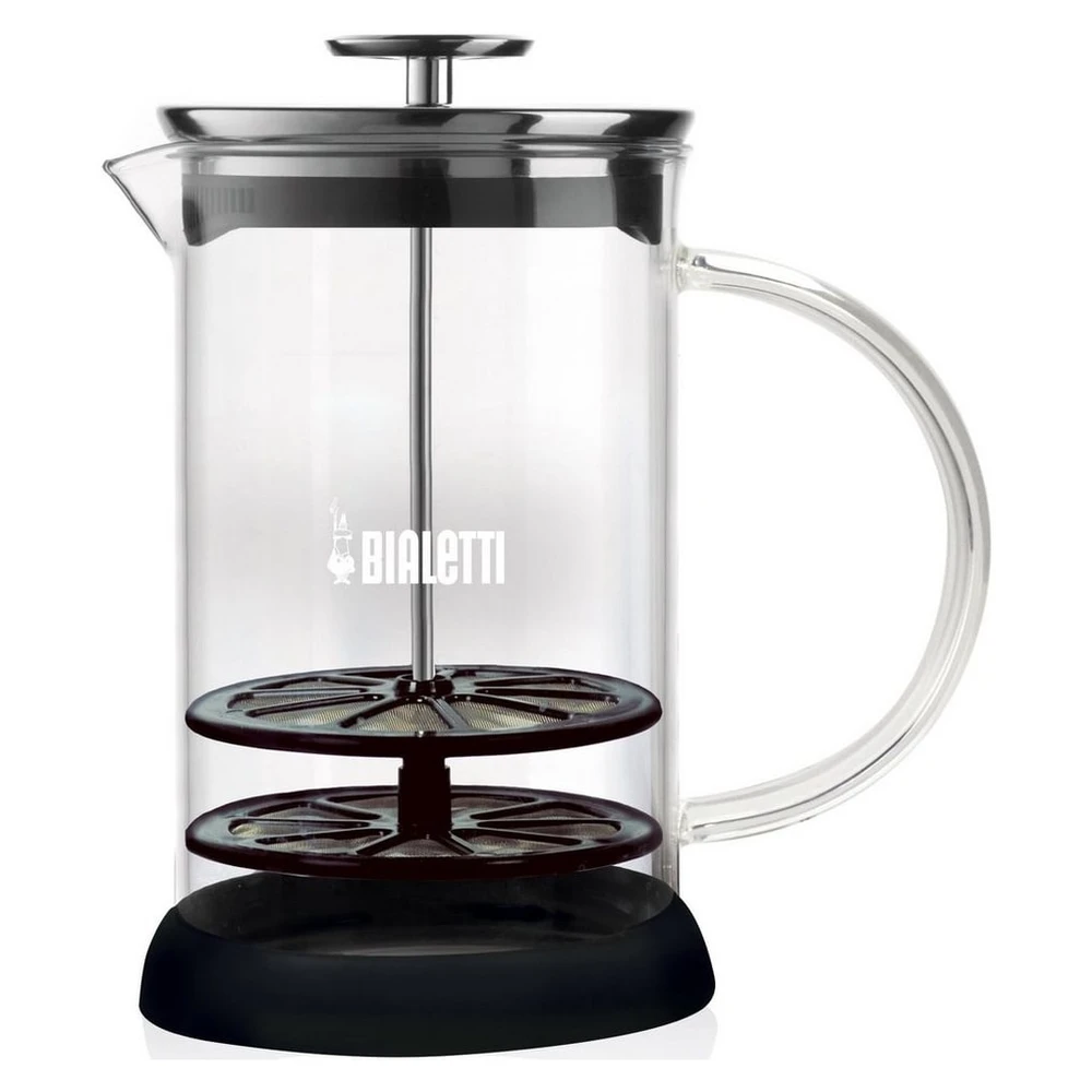 BIALETTI Milchaufschäumer Cappuccinatore Glas, 500 ml, manuell, schwarz