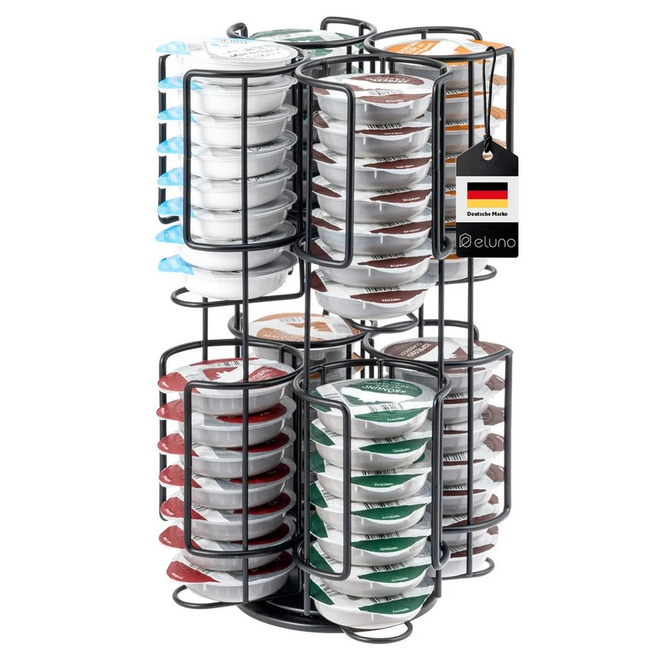 ELUNO Kapselspender für 64 Tassimo-Kapseln, 360° drehbar
