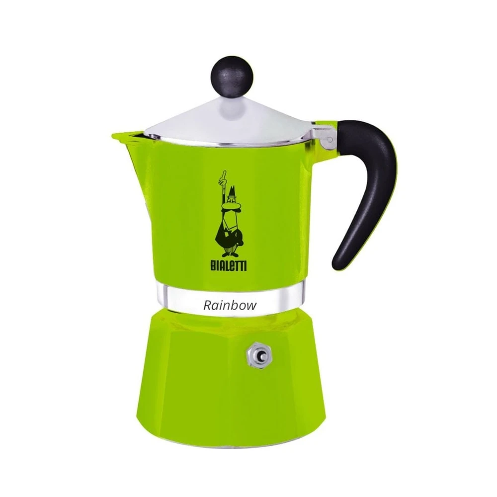 Bialetti 4972 Rainbow Espressokocher, Grün, 3 Tassen, Aluminium