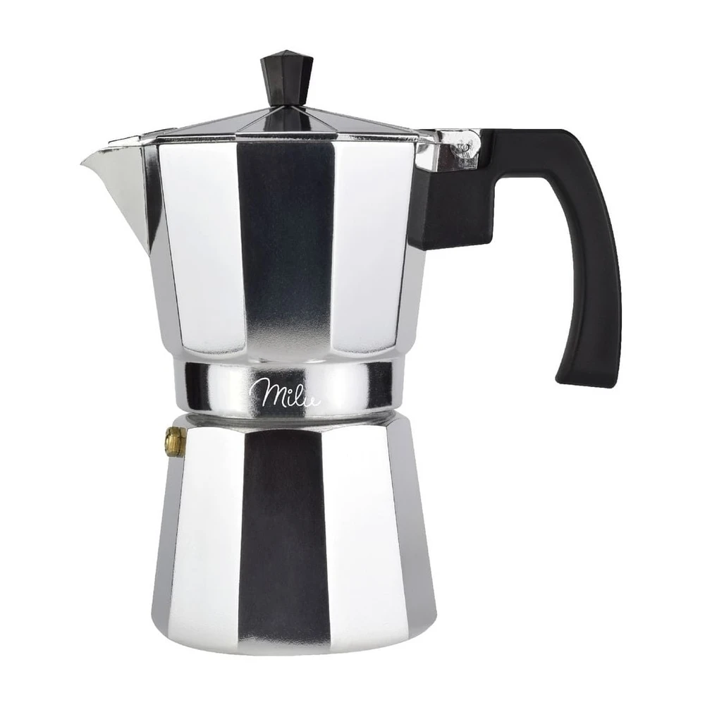 Milu 5049 Espressokocher Set, Aluminium, 6 Tassen, Silber