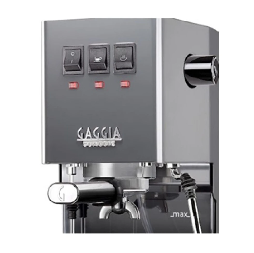 GAGGIA Classic E24 Premium Set RI9481, Messingboiler, Siebträgermaschine, Grau